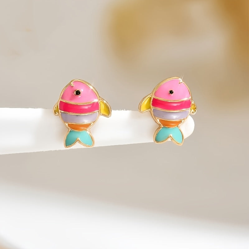 Colorful Fish Stud Earrings