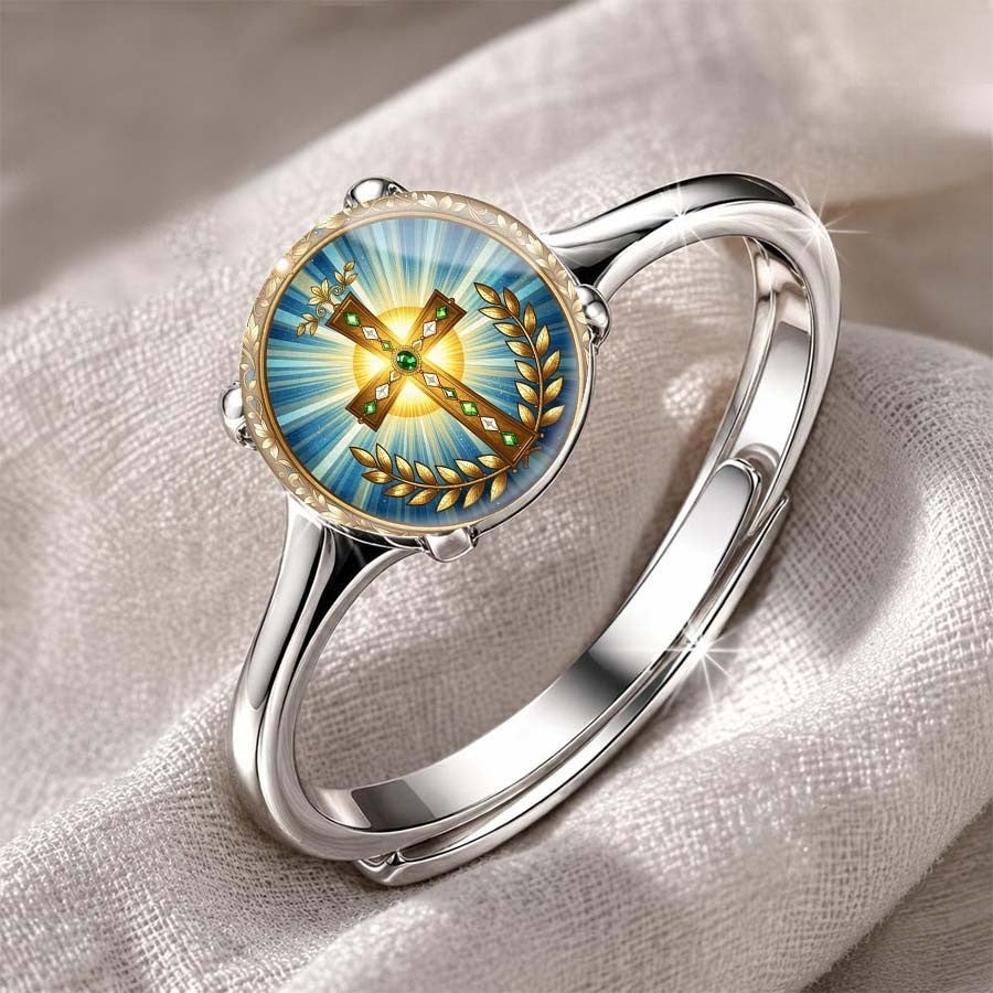 Cross & Laurel Wreath Ring