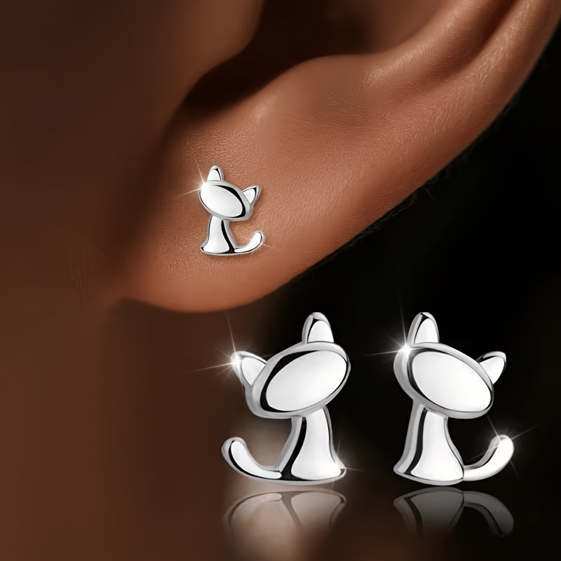 Minimalist Cat Stud Earrings