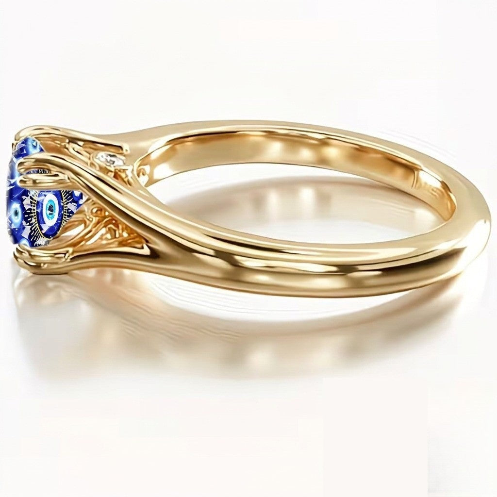 Blue Evil Eye Statement Ring