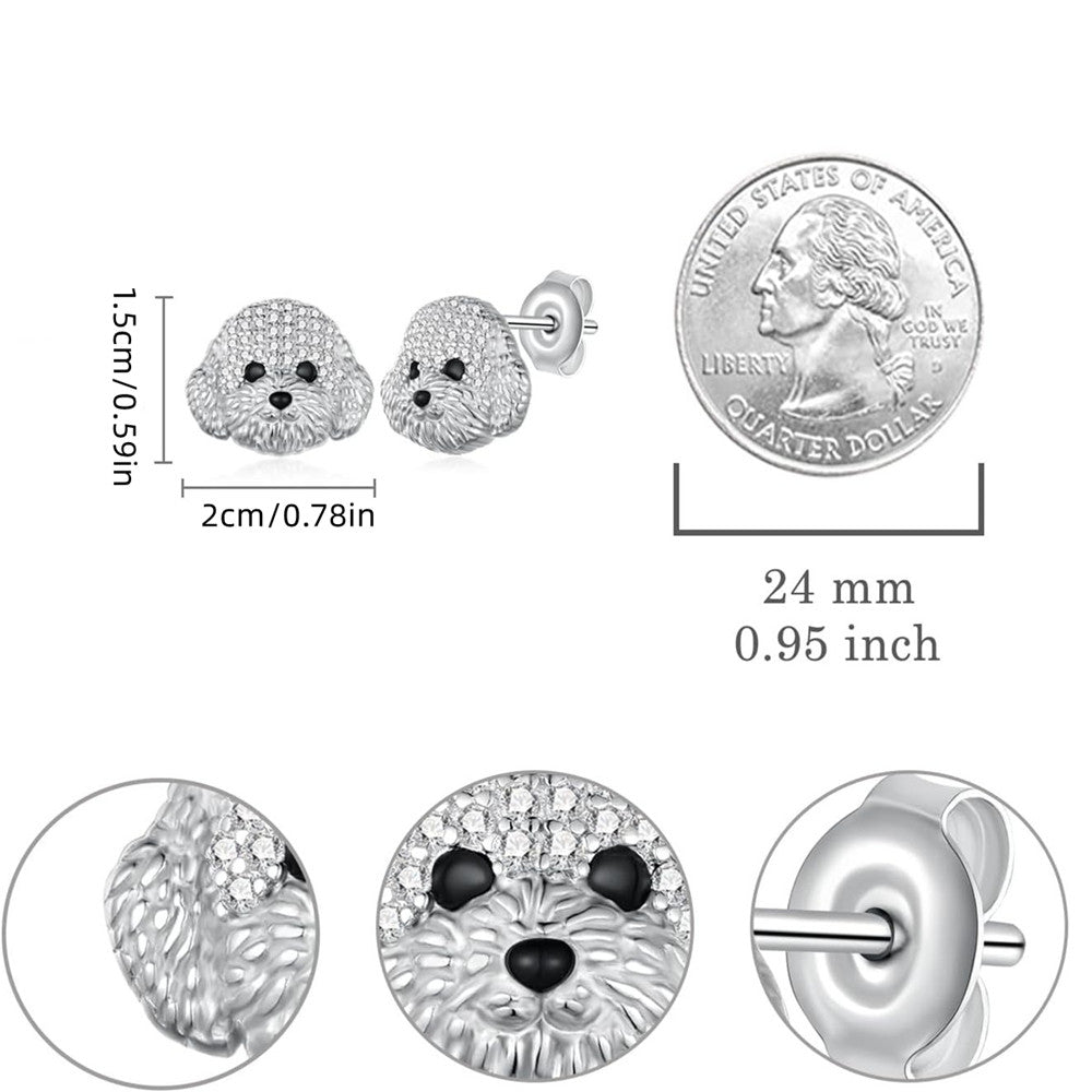 Crystal Puppy Stud Earrings