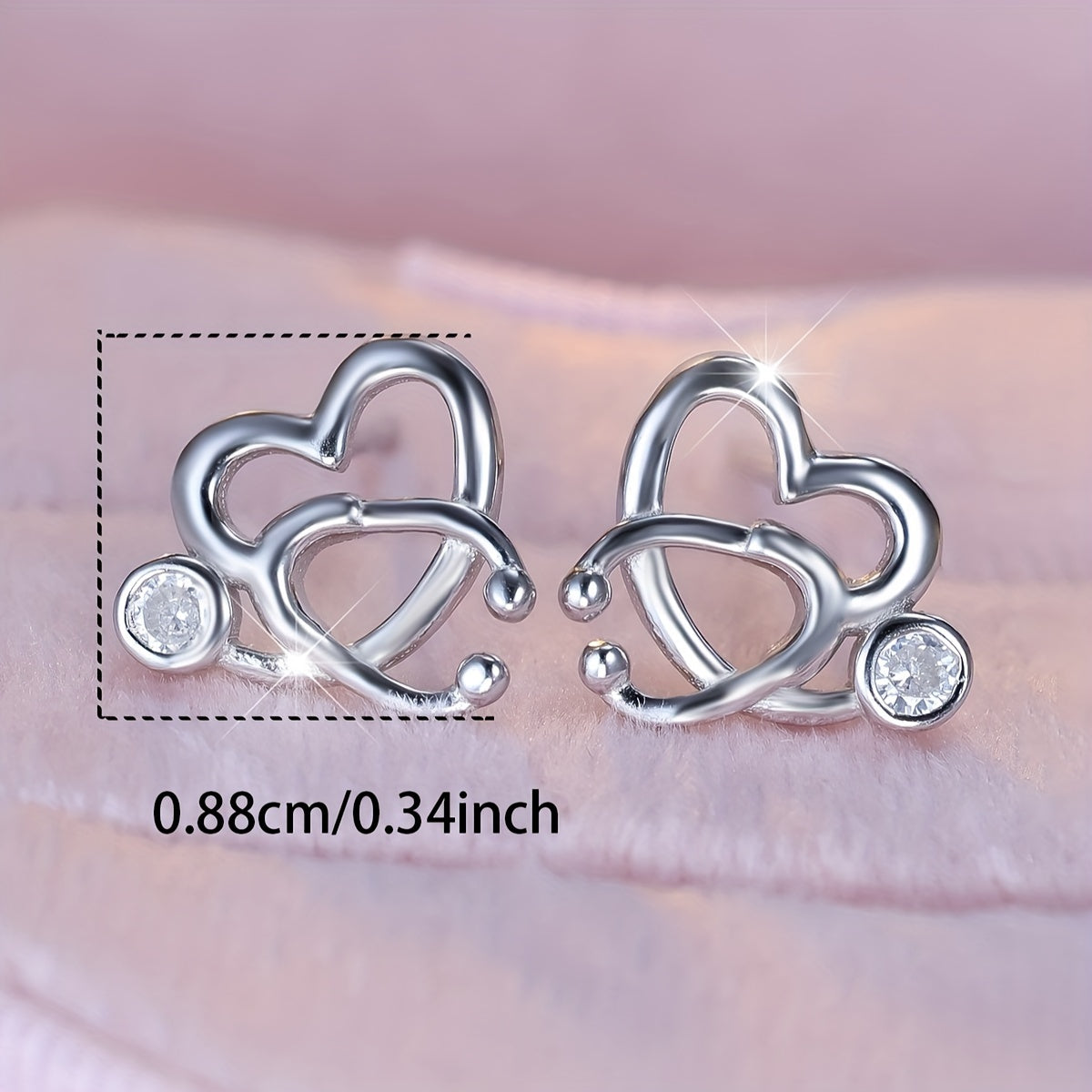 Heart Stethoscope Stud Earrings