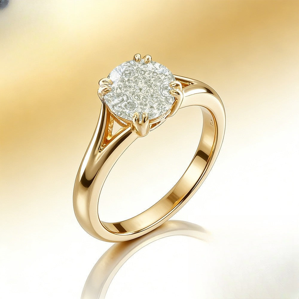 Floral & Butterfly Prong Ring