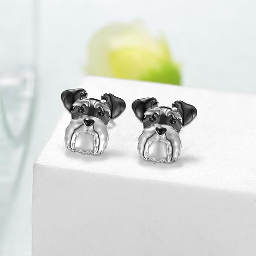 Schnauzer Dog Stud Earrings