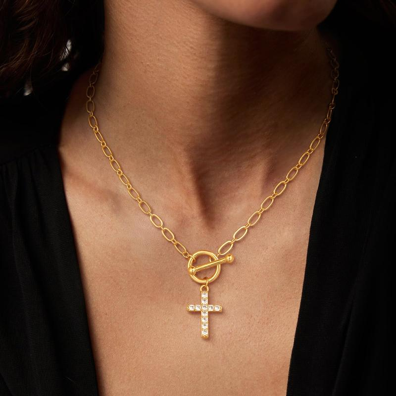 Diamond Toggle Cross Necklace