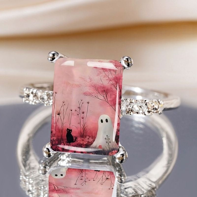 Ghost Cat Rectangular Ring
