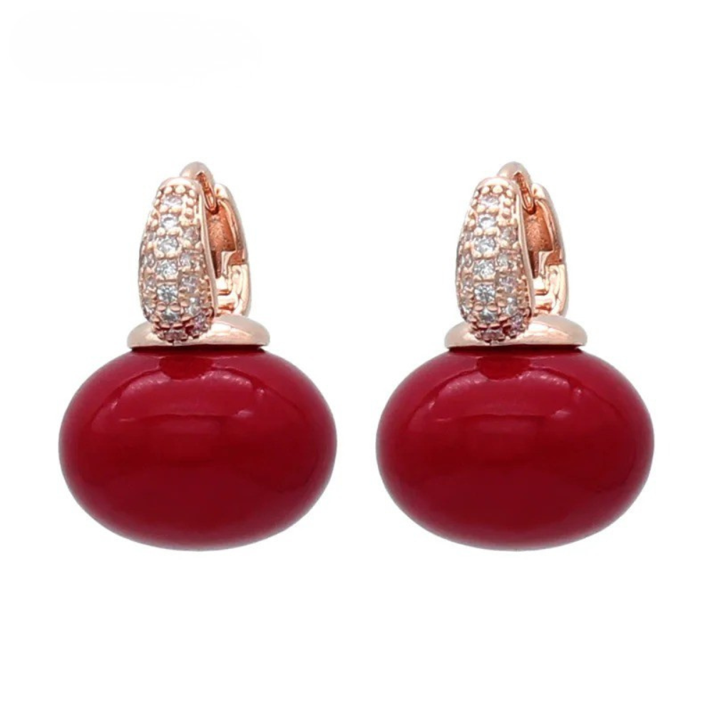 Round Pan Large Pearl Earrings