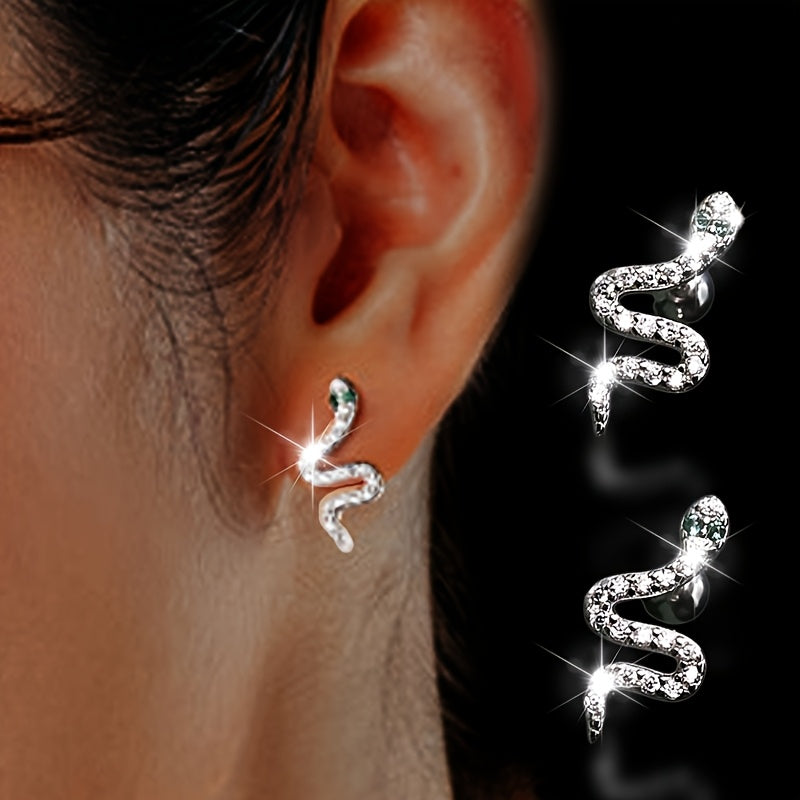 Crystal Snake Stud Earrings