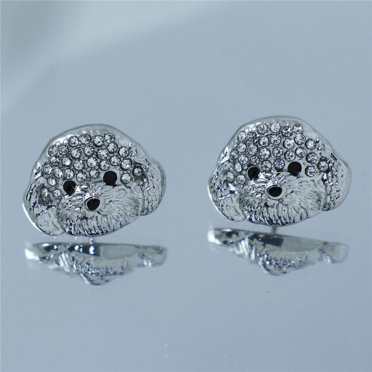 Crystal Puppy Stud Earrings