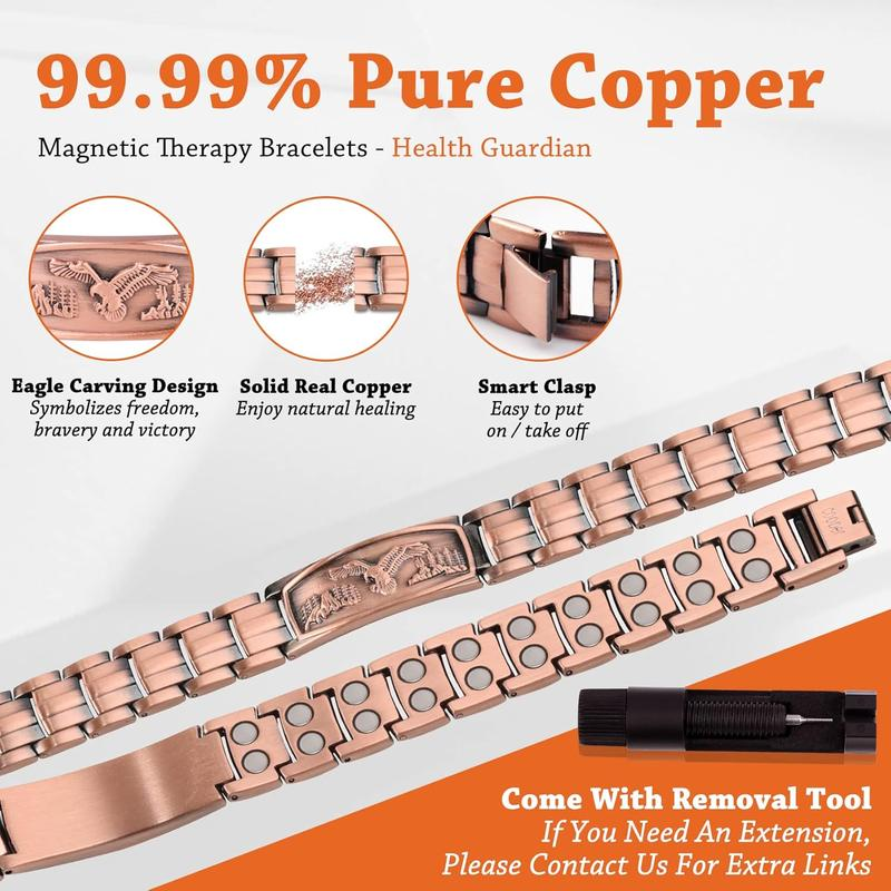Eagle Emblem Copper Magnetic Bracelet