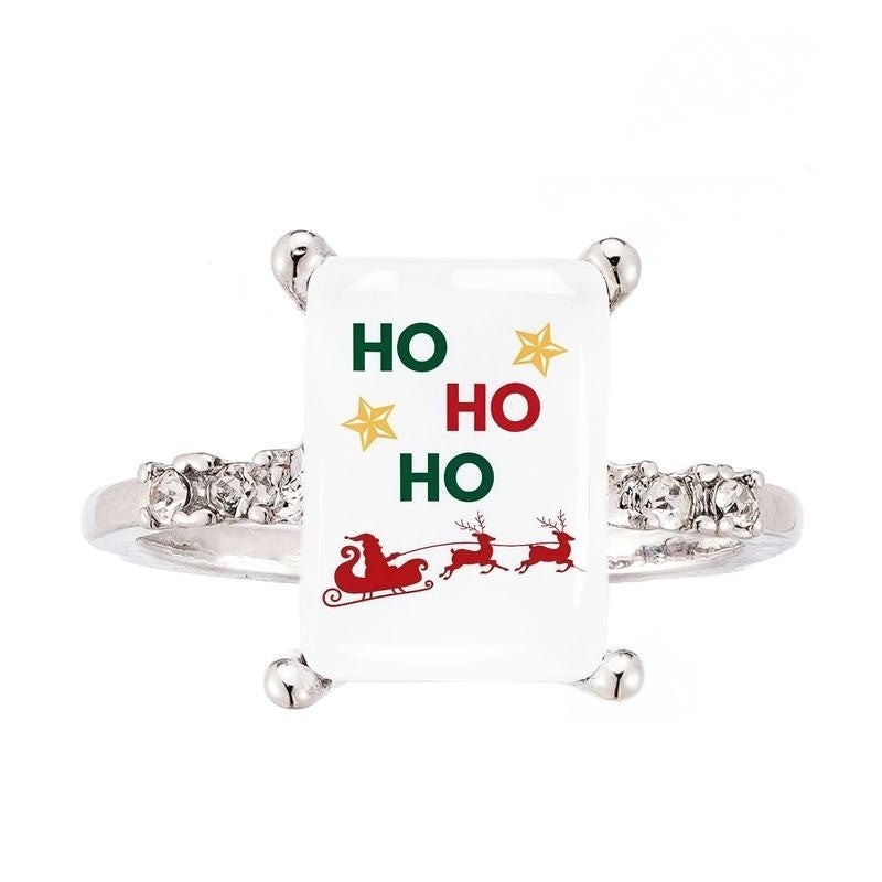 Ho Ho Ho Sleigh Rectangular Ring