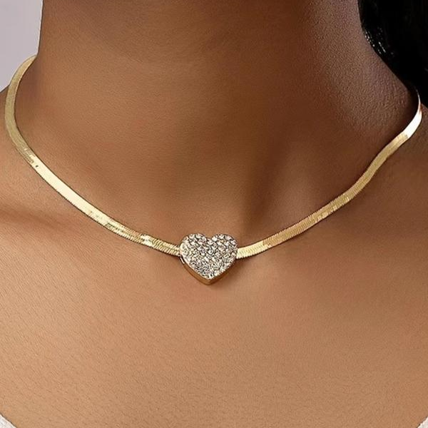 Rhinestone Heart Necklace