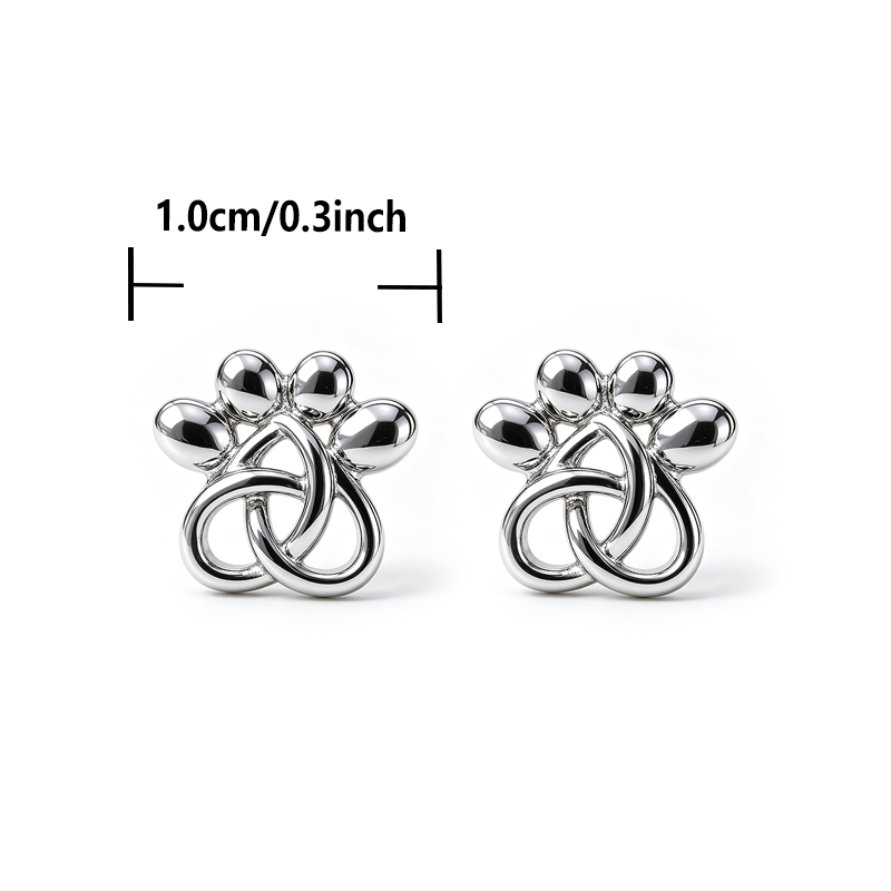 Knotted Paw Stud Earrings