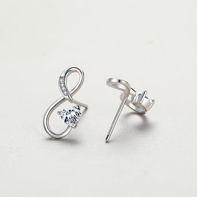 Infinity Heart Crystal Earrings