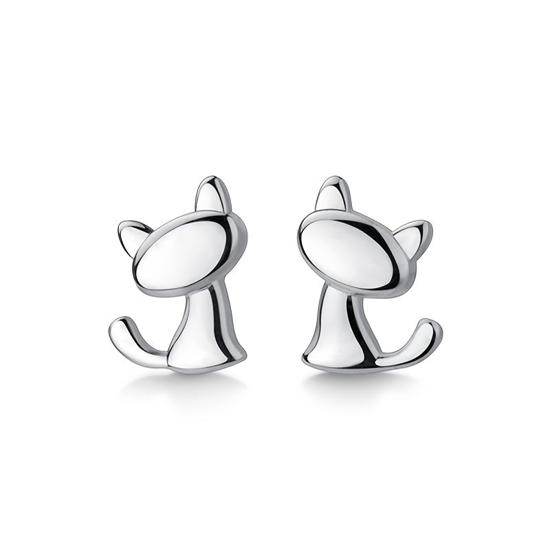 Minimalist Cat Stud Earrings
