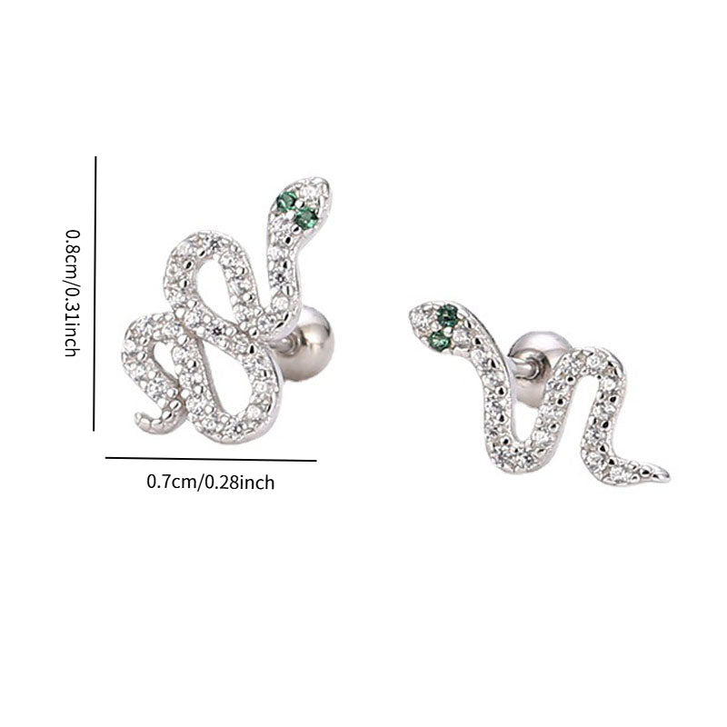 Crystal Snake Stud Earrings