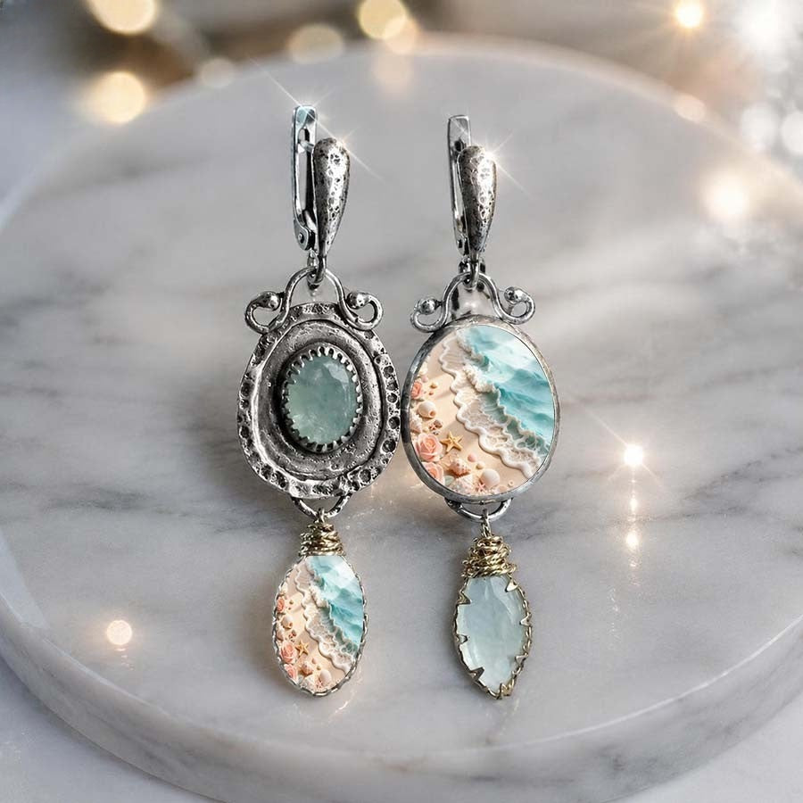 Beach Wave Asymmetrical Earrings