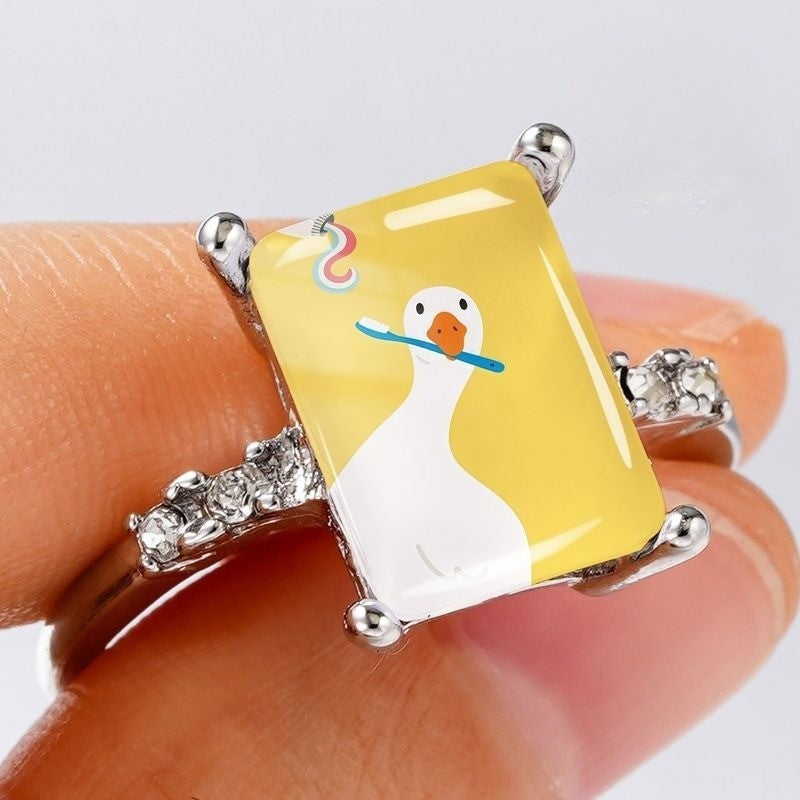 Yellow Duck Toothbrush Ring