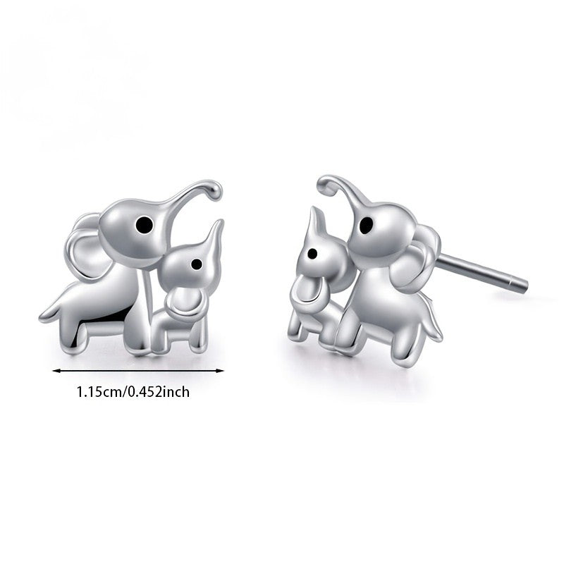 Mother and Baby Elephant Earrings