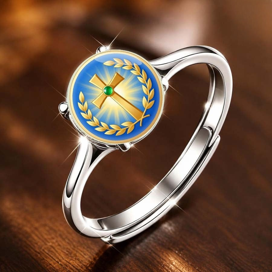 Blue Cross & Laurel Wreath Ring