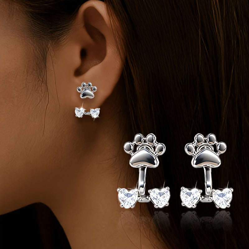 Paw Heart Jacket Earrings