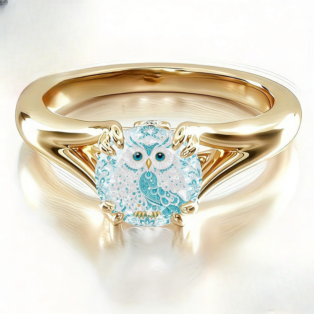 Blue Owl Statement Ring