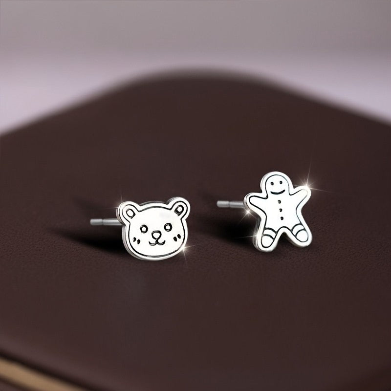 Bear & Gingerbread Stud Earrings