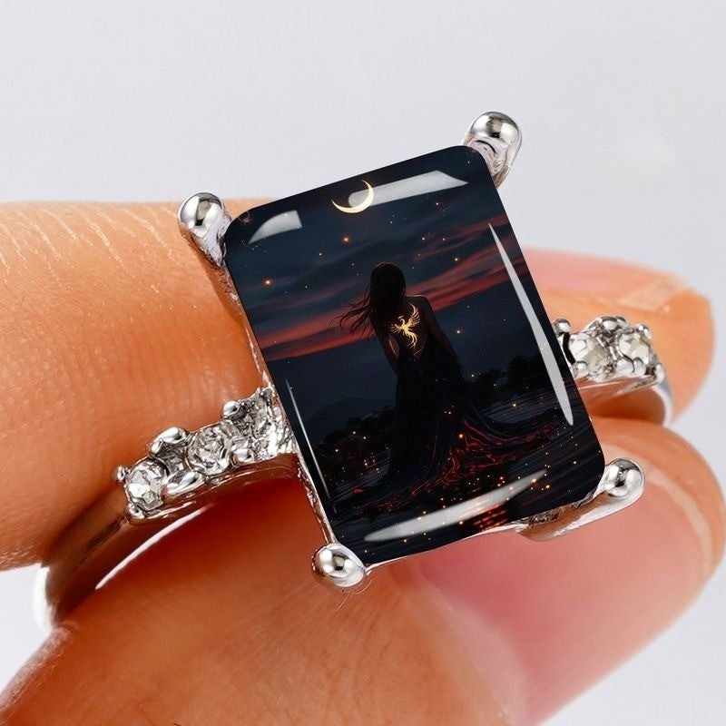 Celestial Phoenix Rectangle Ring