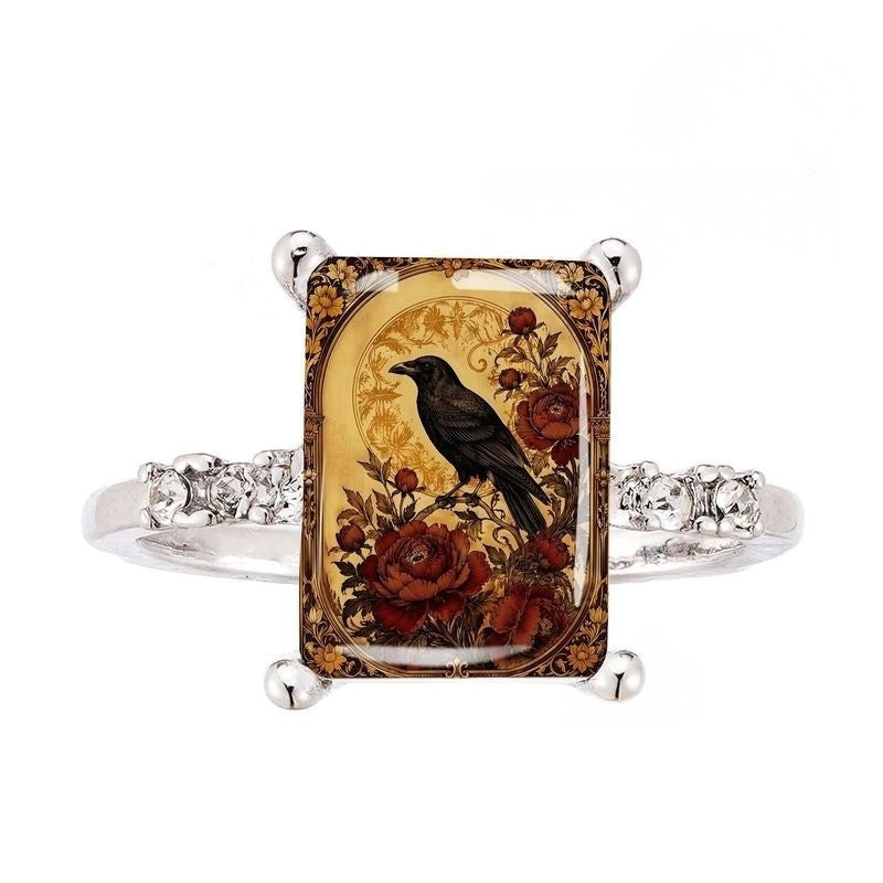 Raven & Rose Rectangular Ring