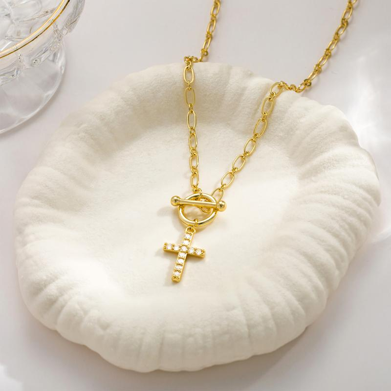 Diamond Toggle Cross Necklace