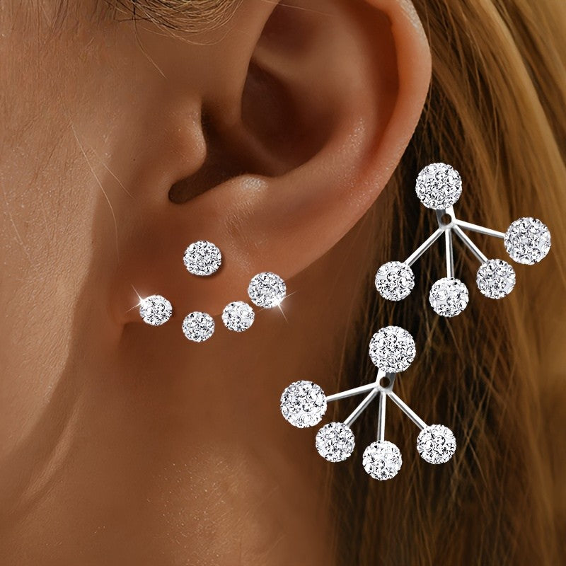 Crystal Cluster Jacket Earrings