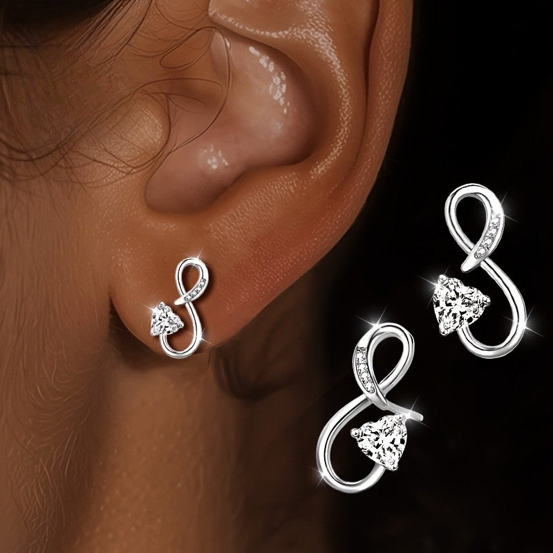 Infinity Heart Crystal Earrings