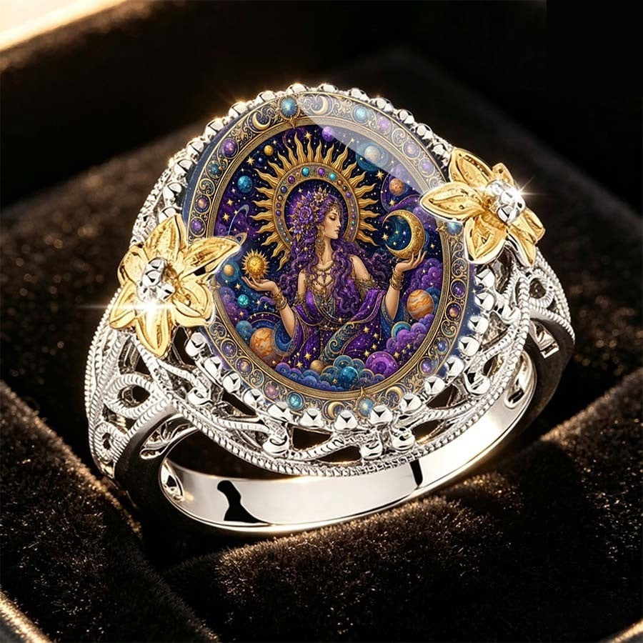 Celestial Goddess Statement Ring