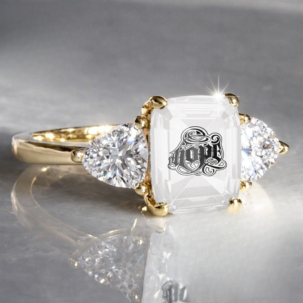 Hope Script Three-Stone Ring