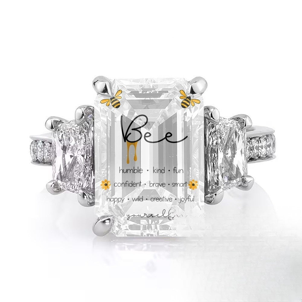 Bee Motivational Square Ring