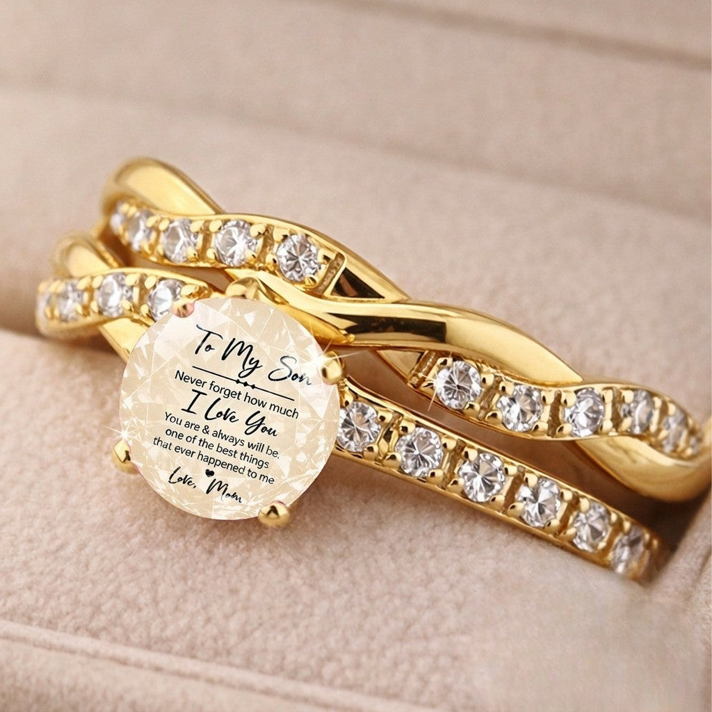 Son Message Crystal Ring