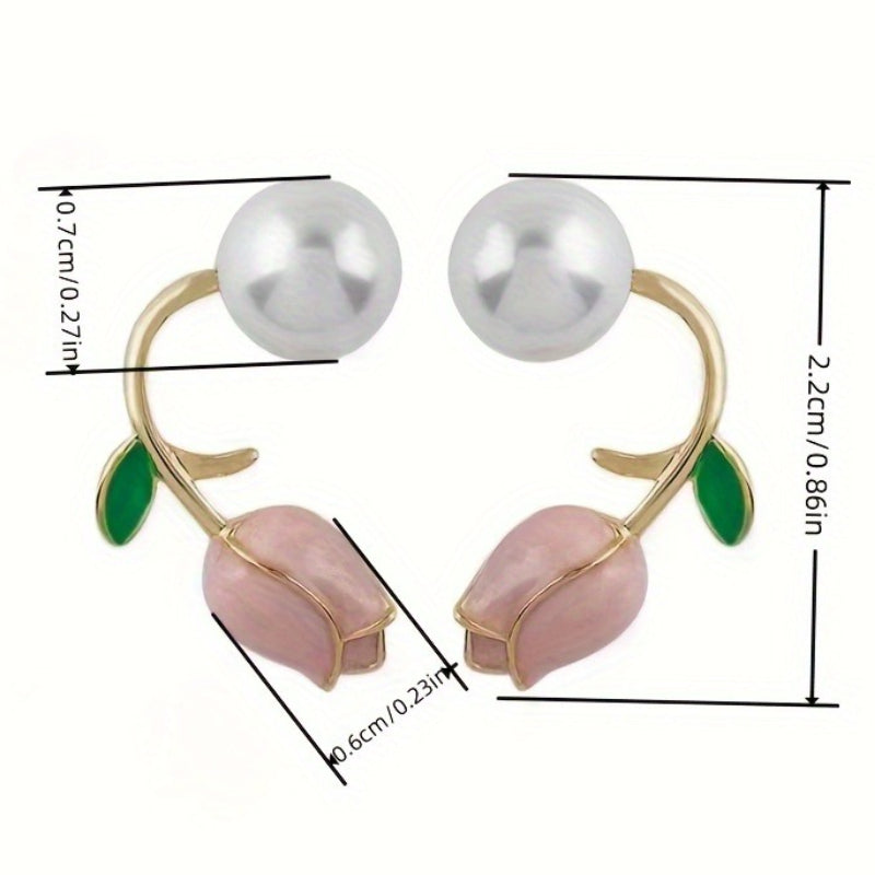 Pearl Tulip Drop Earrings