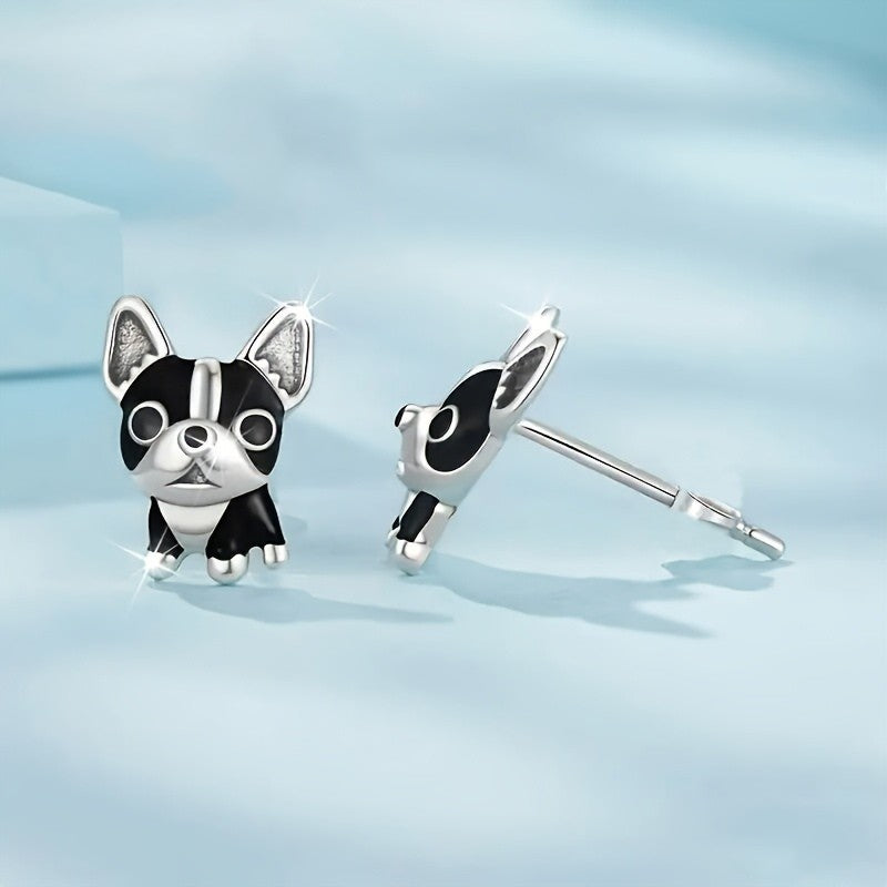 Boston Terrier Stud Earrings