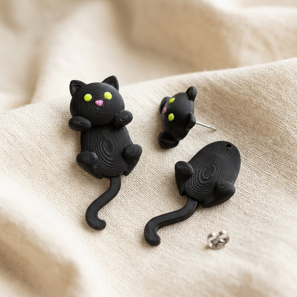 Cartoon Cat Dangle Earrings