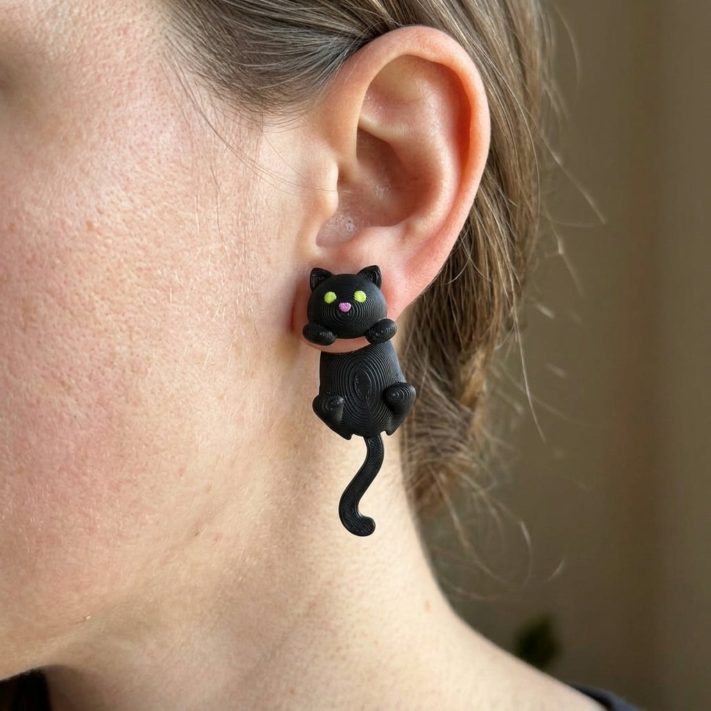 Cartoon Cat Dangle Earrings
