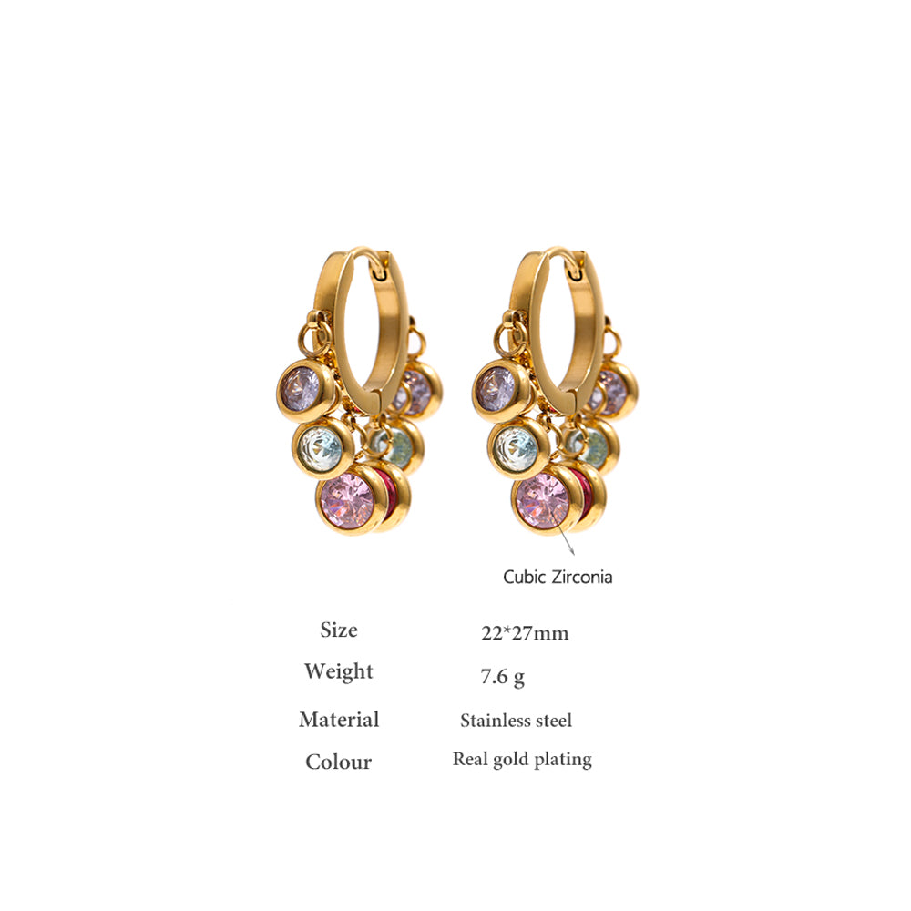 Crystal Dangle Hoop Earrings