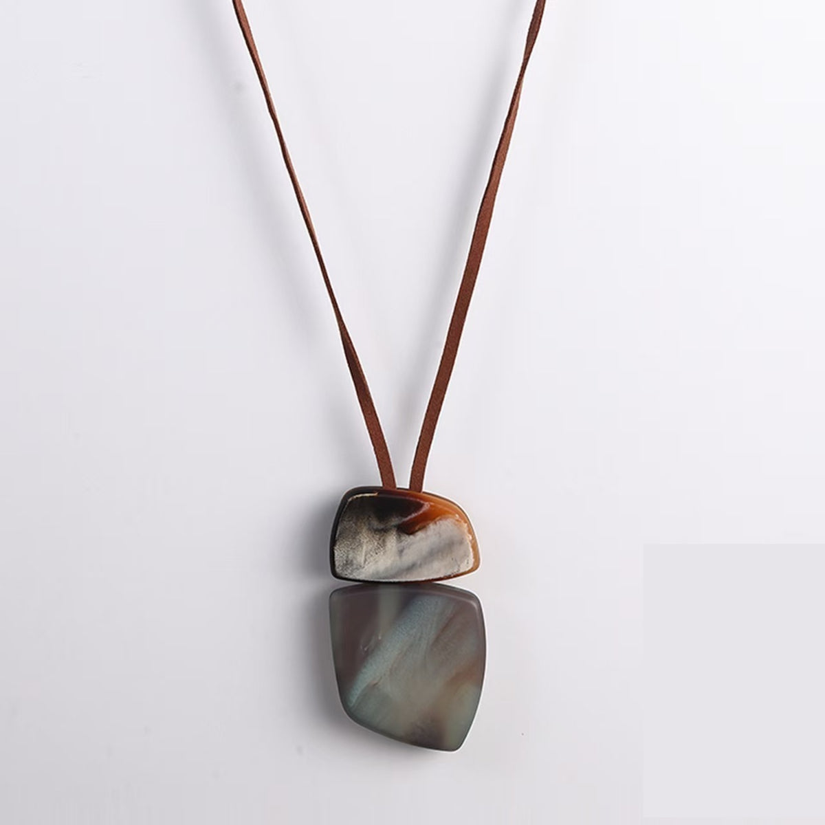 Layered Geometric Resin Necklace
