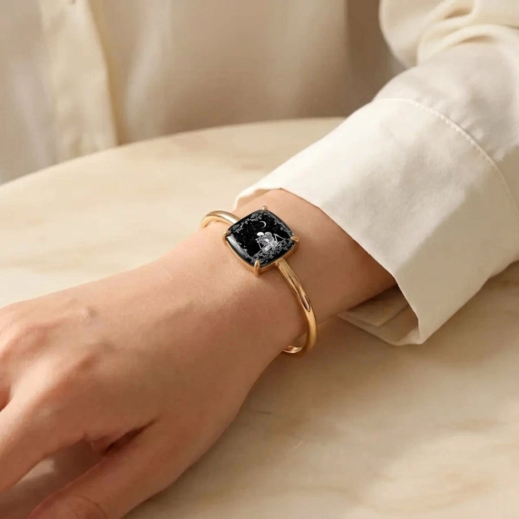 Starry Night Couple Skeleton Square Bracelet