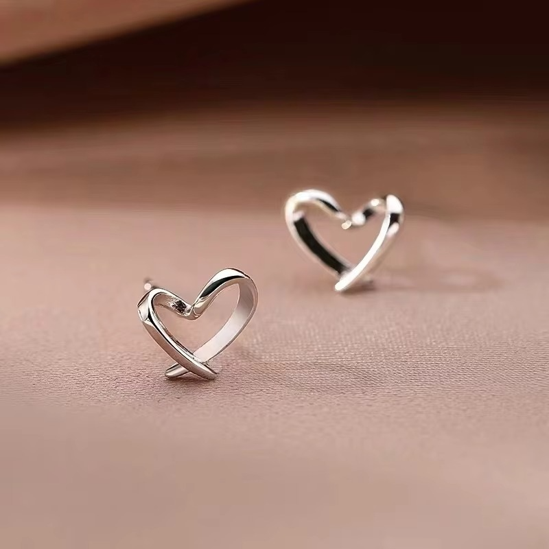 Silver Open Heart Earrings