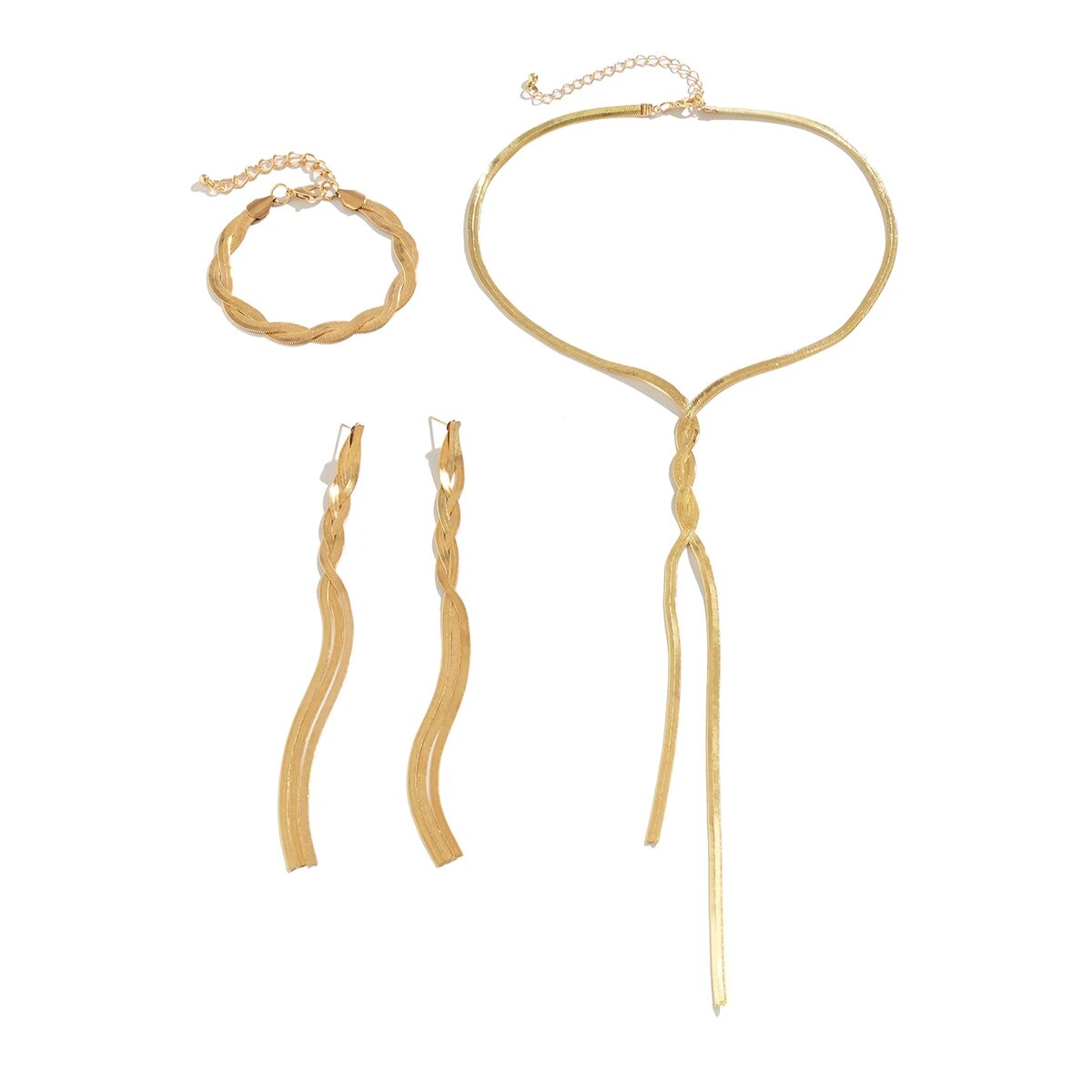 3pc Gold V-Tassel Set