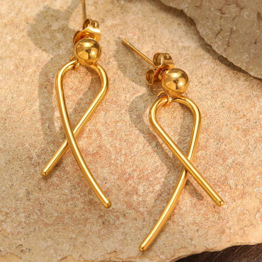 Twisted Ribbon Drop Earrings
