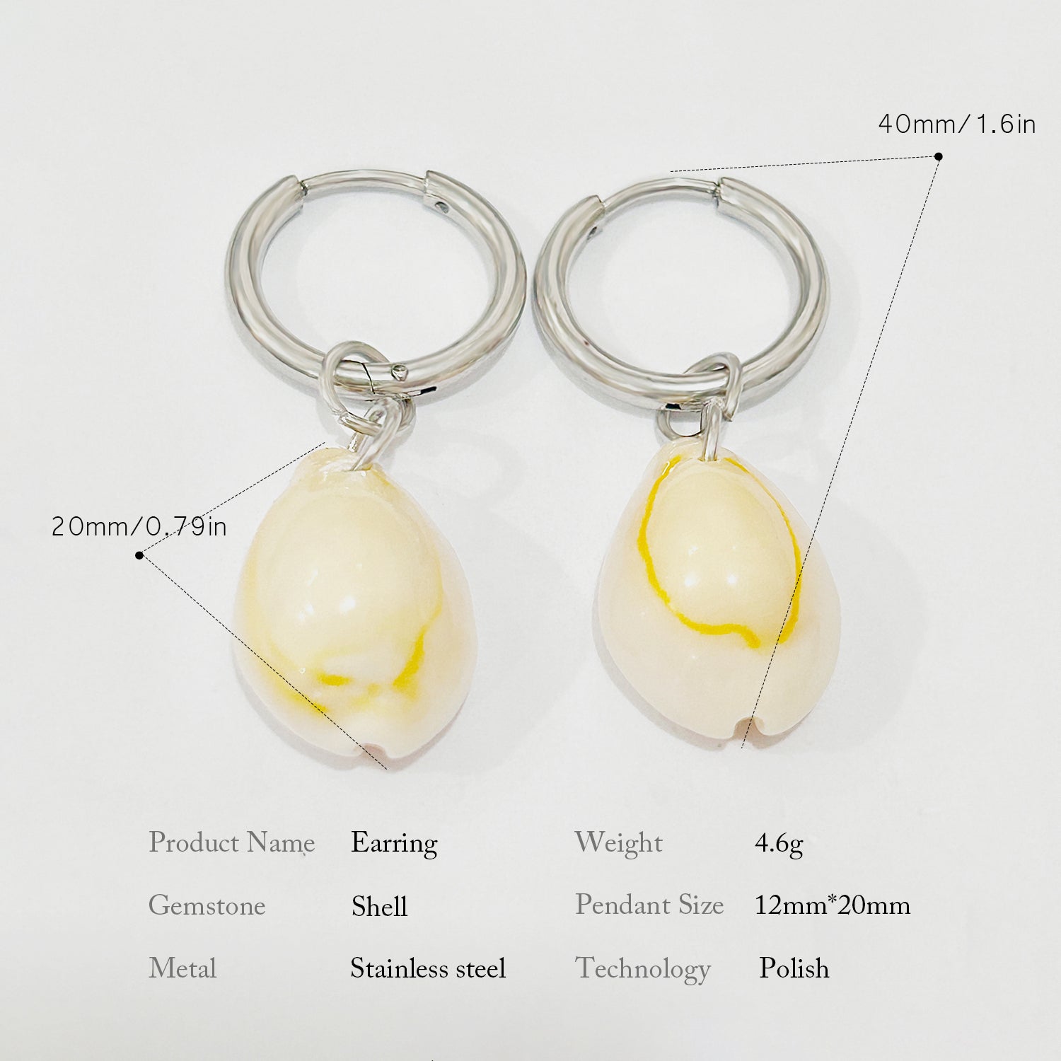 Cowrie Shell Hoop Earrings