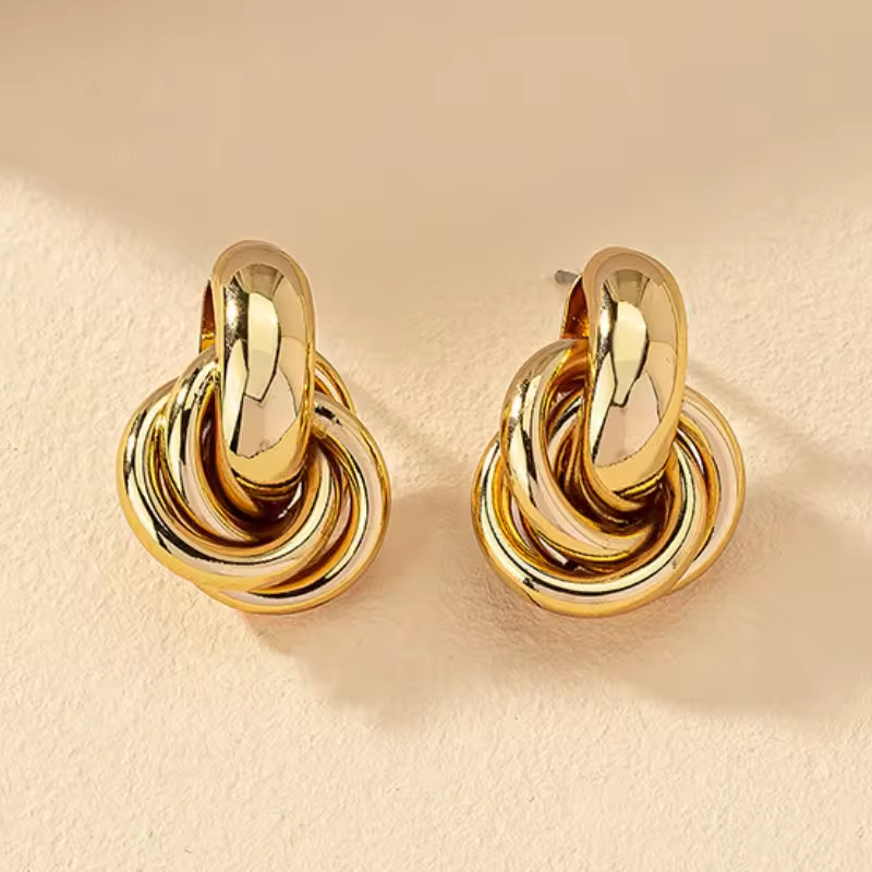Double Ring Stud Earrings