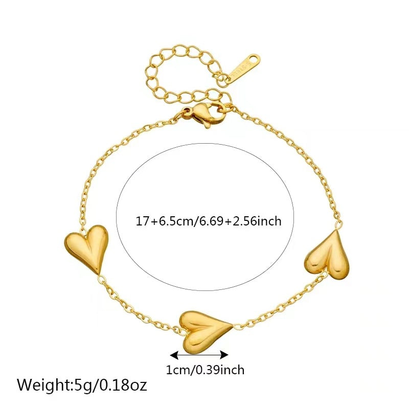 3pc Dainty Heart Jewelry Set