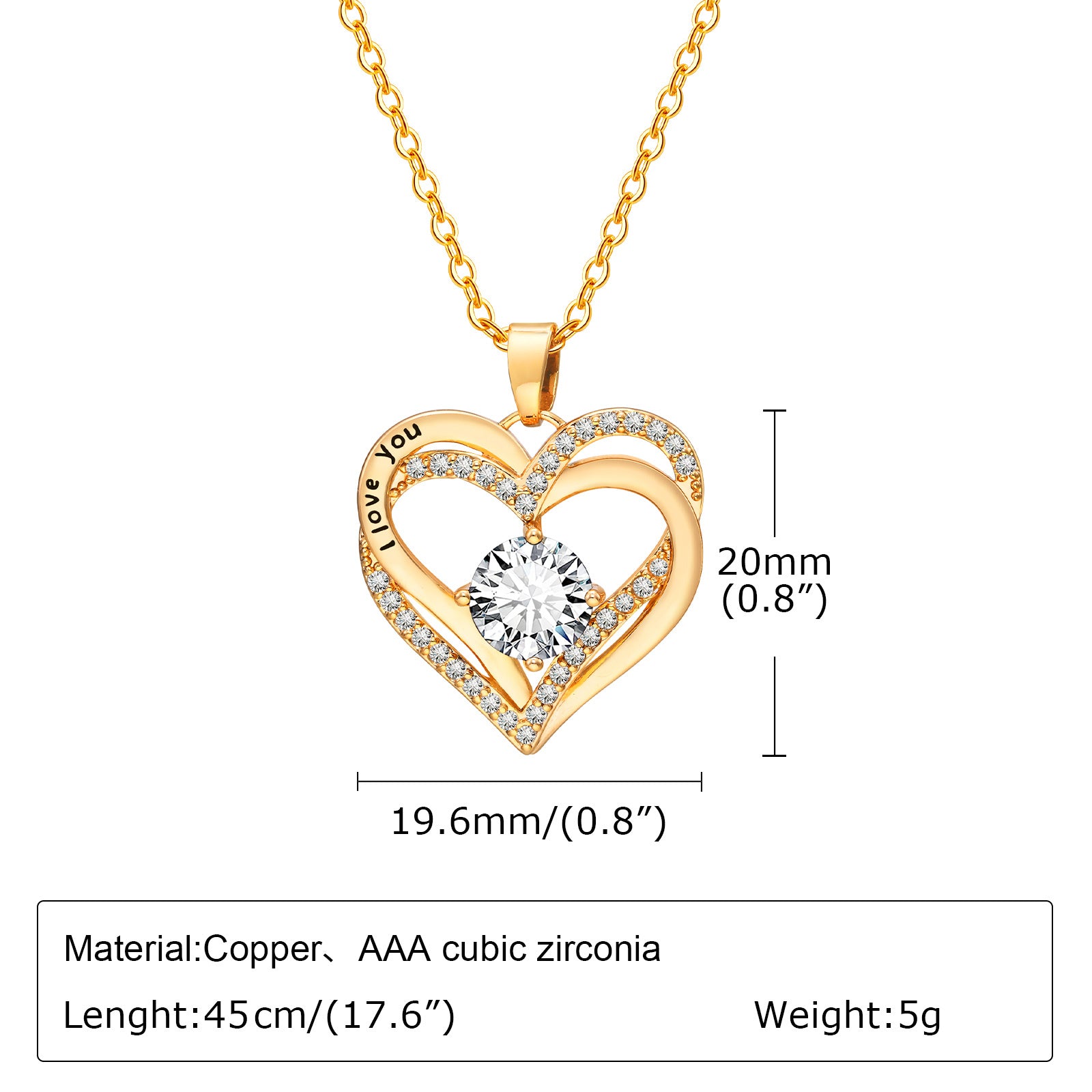 Birthstone Heart Pendant Necklace